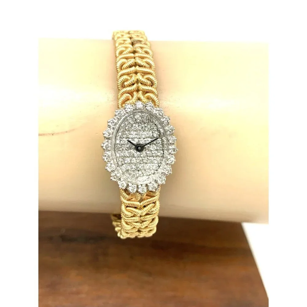 Jules Jurgensen Women's Watch Vintage Cocktail 14k Gold Diamond Swiss Quartz